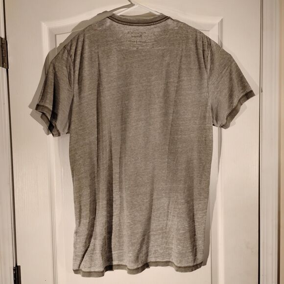 Lucky Brand Venice burnout tshirt mens XL Xlarge gray BBQ graphic tee pig pork - Picture 10 of 11